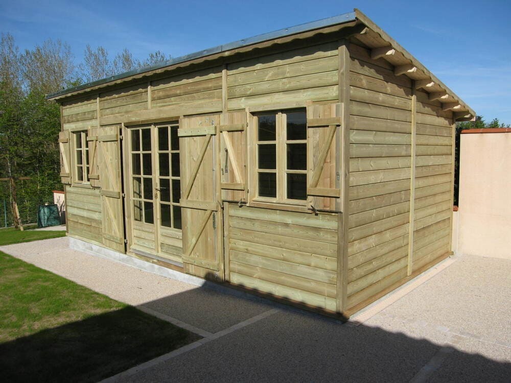 chalet de jardin bois traité 3m17x6m15